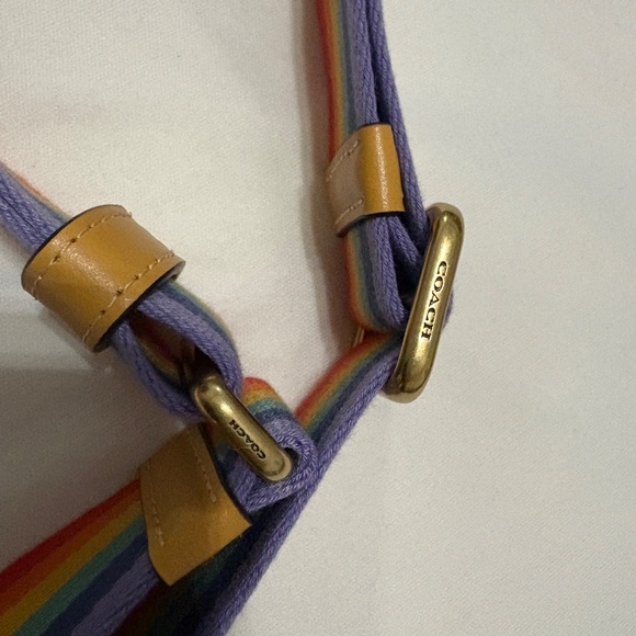 Coach rainbow stipped strap gold hardware style nwot - Picture 3 of 5